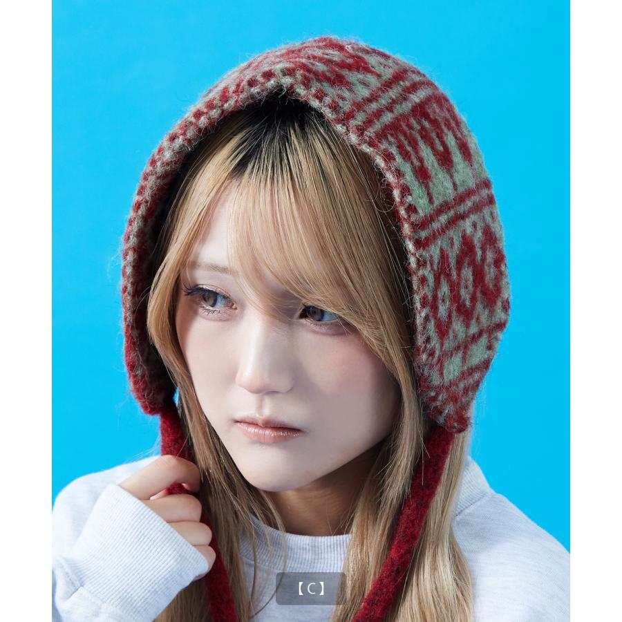 イヤーマフ メンズ レディース ユニセックス 帽子 ボア ニット帽 フライトキャップ ロシア帽 耳あて ノルディック柄 スター柄 もこもこ 防寒 Y2K ストリート | improves | 11