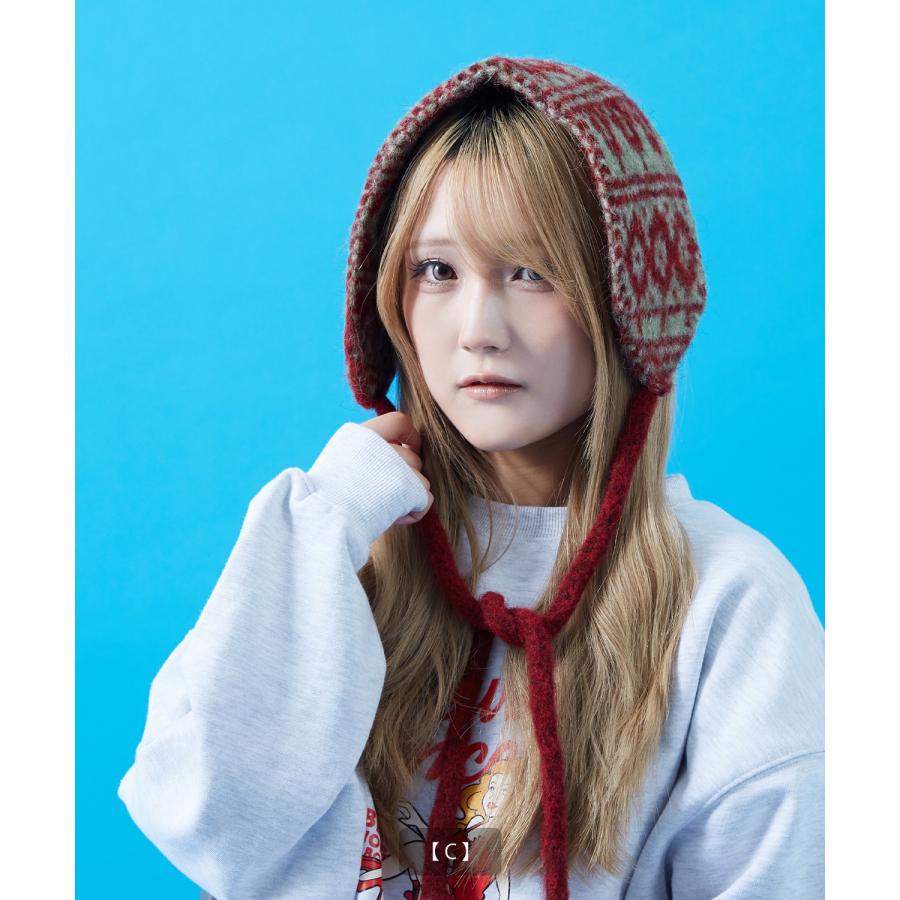 イヤーマフ メンズ レディース ユニセックス 帽子 ボア ニット帽 フライトキャップ ロシア帽 耳あて ノルディック柄 スター柄 もこもこ 防寒 Y2K ストリート | improves | 13