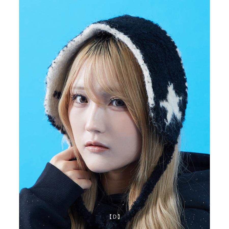 イヤーマフ メンズ レディース ユニセックス 帽子 ボア ニット帽 フライトキャップ ロシア帽 耳あて ノルディック柄 スター柄 もこもこ 防寒 Y2K ストリート | improves | 14