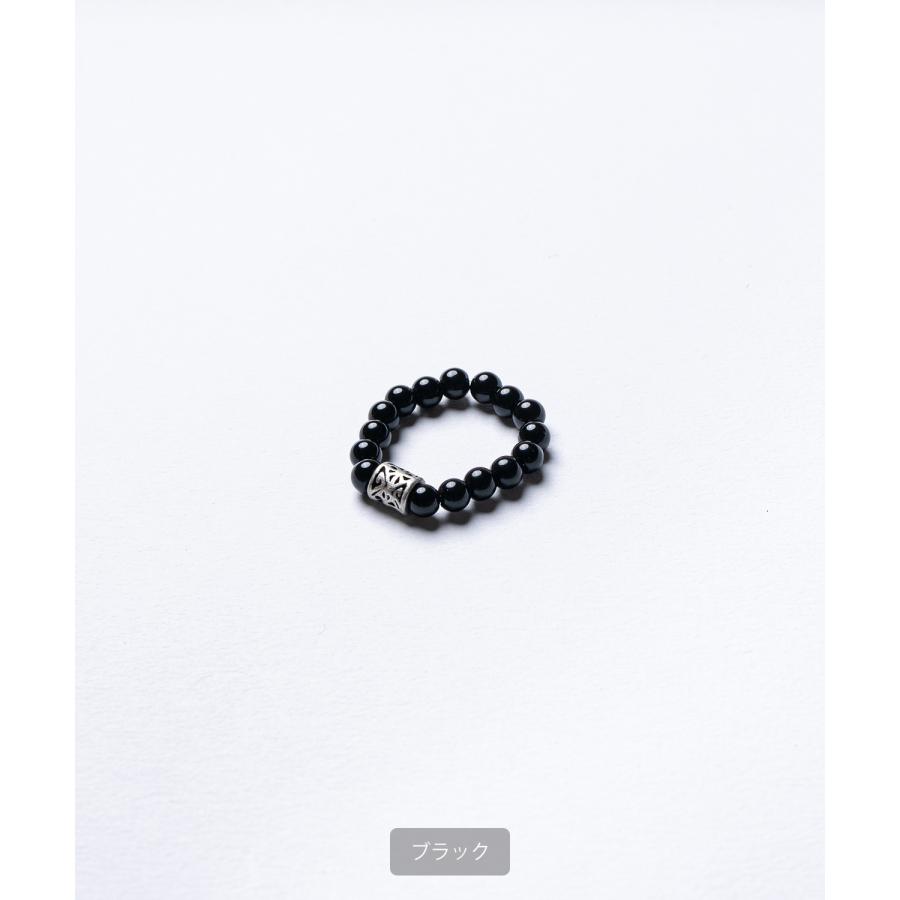 フリーサイズビーズリング メンズ レディース 天然石風 指輪 ビーズ リング アクセサリー ストリート 韓国ファッション ユニセックス エスニック モード ペア | improves | 16