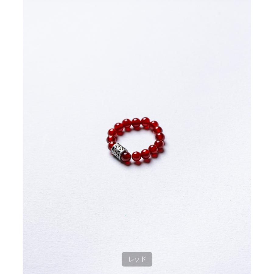 フリーサイズビーズリング メンズ レディース 天然石風 指輪 ビーズ リング アクセサリー ストリート 韓国ファッション ユニセックス エスニック モード ペア | improves | 17