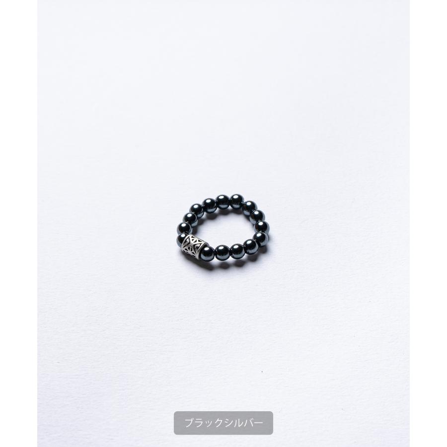 フリーサイズビーズリング メンズ レディース 天然石風 指輪 ビーズ リング アクセサリー ストリート 韓国ファッション ユニセックス エスニック モード ペア | improves | 20