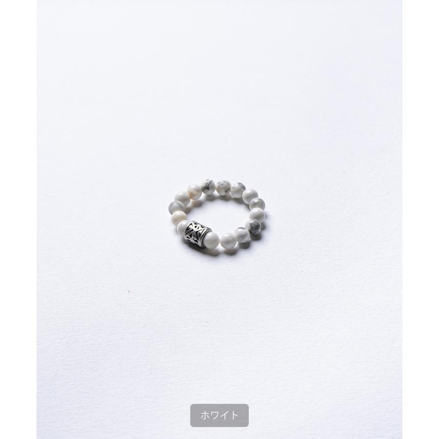 フリーサイズビーズリング メンズ レディース 天然石風 指輪 ビーズ リング アクセサリー ストリート 韓国ファッション ユニセックス エスニック モード ペア | improves | 15