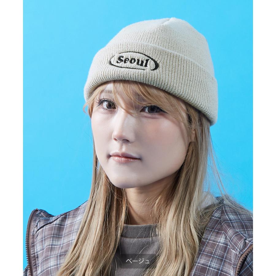 ニット帽 メンズ ニット帽子 ニットキャップ ビーニー 帽子 刺しゅうロゴ カジュアル ストリート スケーター アメカジ 古着MIX 韓国ファッション | improves | 21