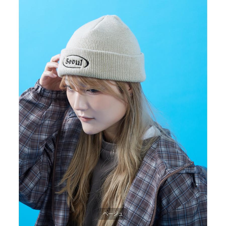 ニット帽 メンズ ニット帽子 ニットキャップ ビーニー 帽子 刺しゅうロゴ カジュアル ストリート スケーター アメカジ 古着MIX 韓国ファッション | improves | 22