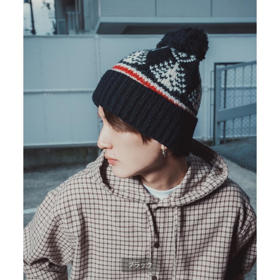 ニット帽 メンズ ニット帽子 ニットキャップ ビーニー 帽子 ボンボン カジュアル ストリート スケーター アメカジ 古着MIX 韓国ファッション | improves | 06