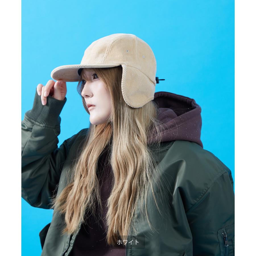 コーデュロイ イヤーフラップ キャップ メンズ レディース 帽子 フライトキャップ 飛行帽 ファー トラッパー ハット ボア 耳当て 防寒 ストリート アメカジ | improves | 13