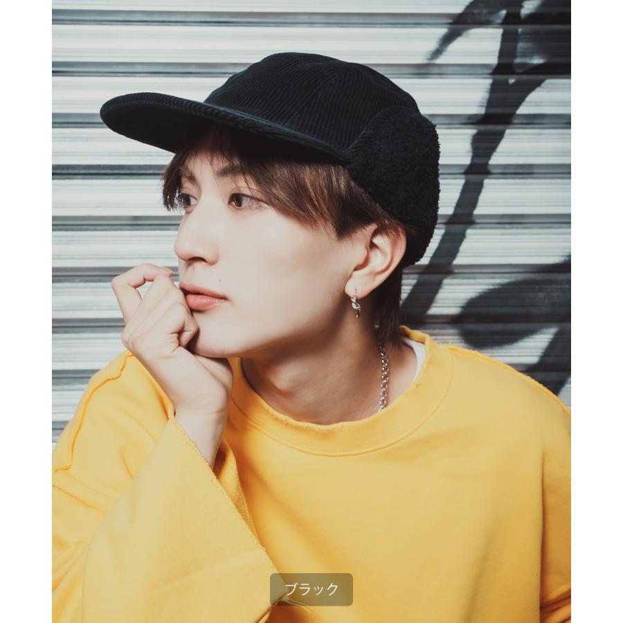 コーデュロイ イヤーフラップ キャップ メンズ レディース 帽子 フライトキャップ 飛行帽 ファー トラッパー ハット ボア 耳当て 防寒 ストリート アメカジ | improves | 05