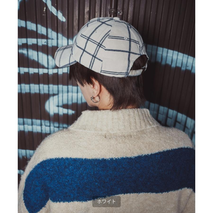 コーデュロイ チェック柄 キャップ ユニセックス ロゴ刺しゅう レトロ カジュアル アメカジ 古着MIX 韓国 ベースボールキャップ 帽子 | improves | 11