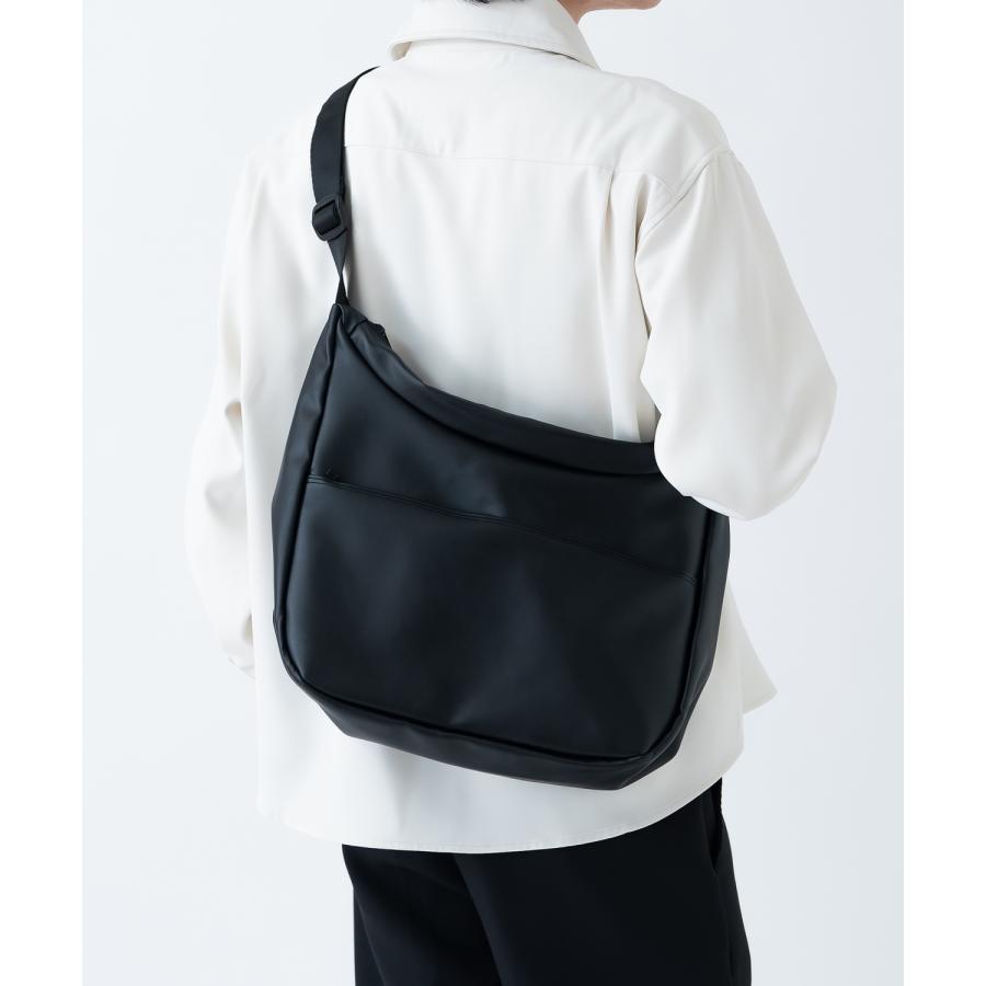 ショルダーバッグ メンズ 合皮 レザー カバン 鞄 通学 通勤 旅行 きれいめ カジュアル 古着MIX 韓国ファッション Y2K ブラック | improves | 03