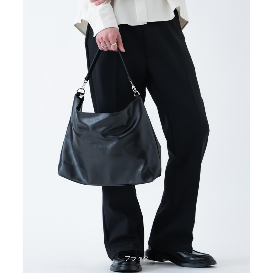 ショルダーバッグ メンズ 合皮 レザー カバン 鞄 通学 通勤 旅行 きれいめ カジュアル 古着MIX 韓国ファッション Y2K ブラック ダークブラウン | improves | 06