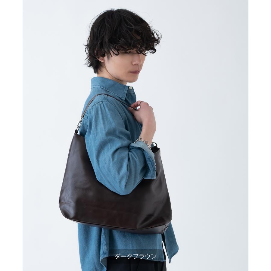 ショルダーバッグ メンズ 合皮 レザー カバン 鞄 通学 通勤 旅行 きれいめ カジュアル 古着MIX 韓国ファッション Y2K ブラック ダークブラウン | improves | 10