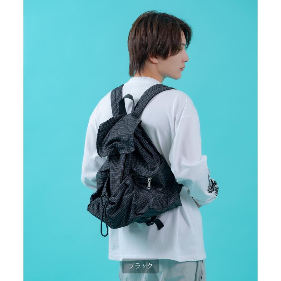 リュック メンズ ナイロン チェック柄 バックパック 鞄 通勤 旅行 大容量 きれいめ カジュアル ユニセックス 韓国ファッション Y2K ブラック グレー ブラウン | improves | 04