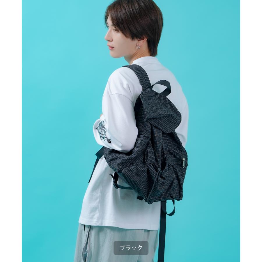 リュック メンズ ナイロン チェック柄 バックパック 鞄 通勤 旅行 大容量 きれいめ カジュアル ユニセックス 韓国ファッション Y2K ブラック グレー ブラウン | improves | 05