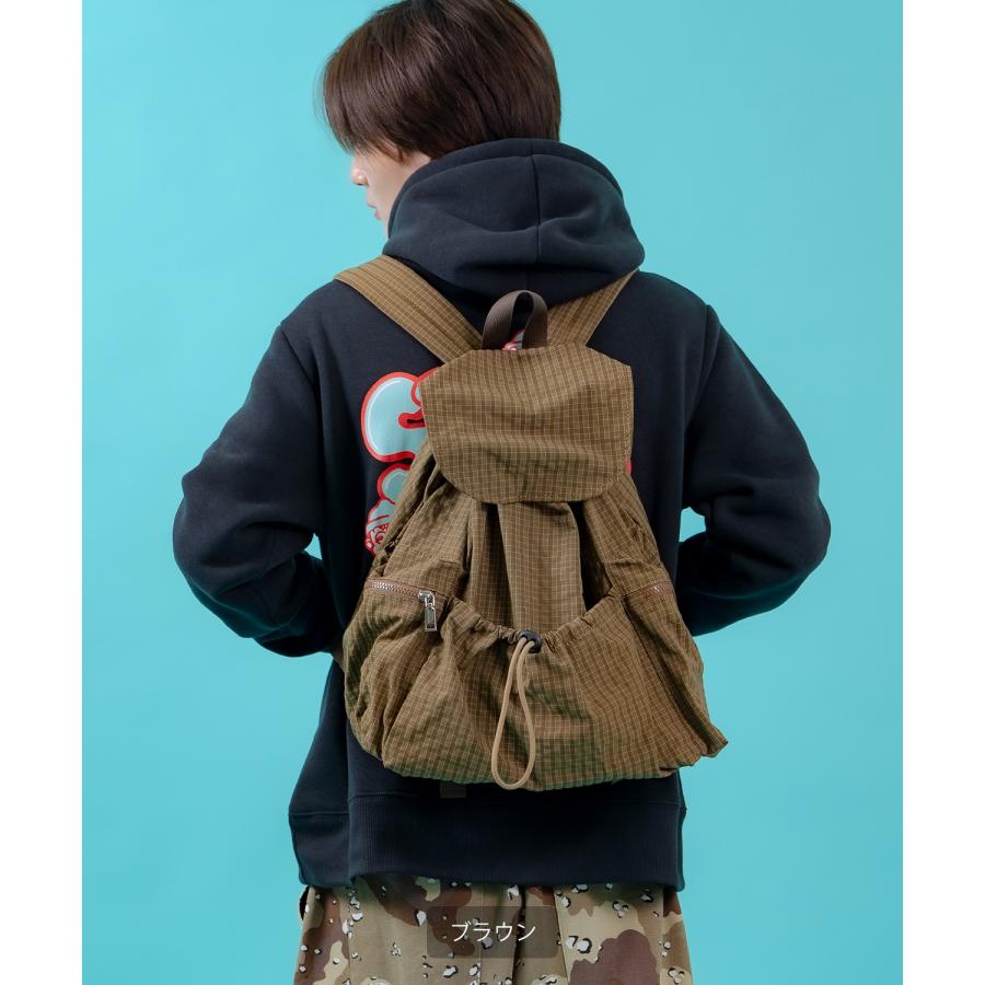 リュック メンズ ナイロン チェック柄 バックパック 鞄 通勤 旅行 大容量 きれいめ カジュアル ユニセックス 韓国ファッション Y2K ブラック グレー ブラウン | improves | 08