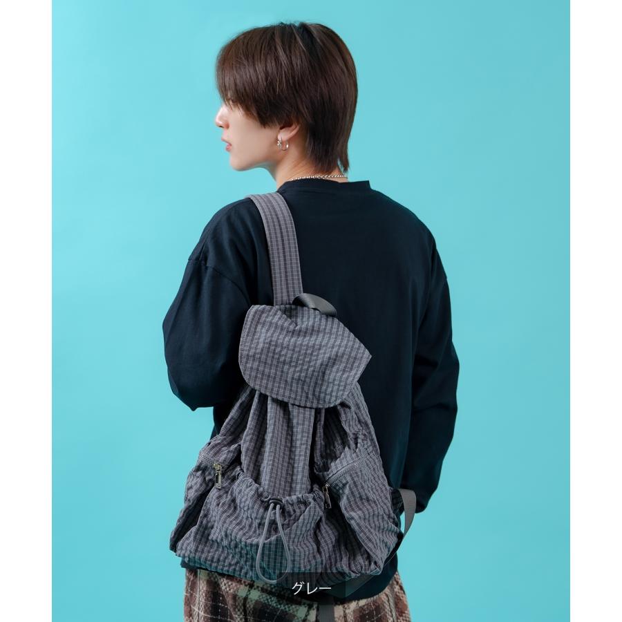 リュック メンズ ナイロン チェック柄 バックパック 鞄 通勤 旅行 大容量 きれいめ カジュアル ユニセックス 韓国ファッション Y2K ブラック グレー ブラウン | improves | 10
