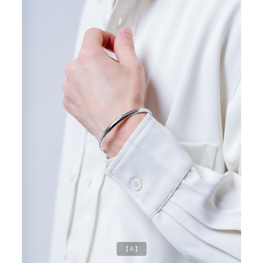 シルバーハーフバングルブレスレット メンズ レディース シルバー ブレスレット バングル アクセサリー シンプル ペア プレゼント ギフト | improves | 05