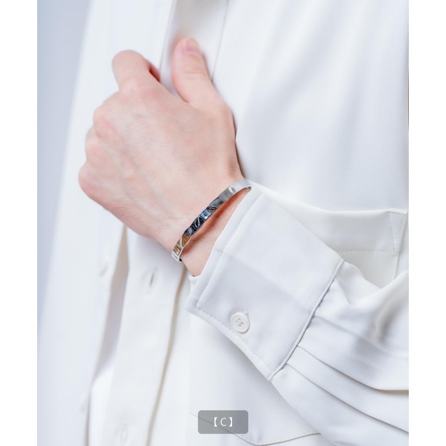 シルバーハーフバングルブレスレット メンズ レディース シルバー ブレスレット バングル アクセサリー シンプル ペア プレゼント ギフト | improves | 07