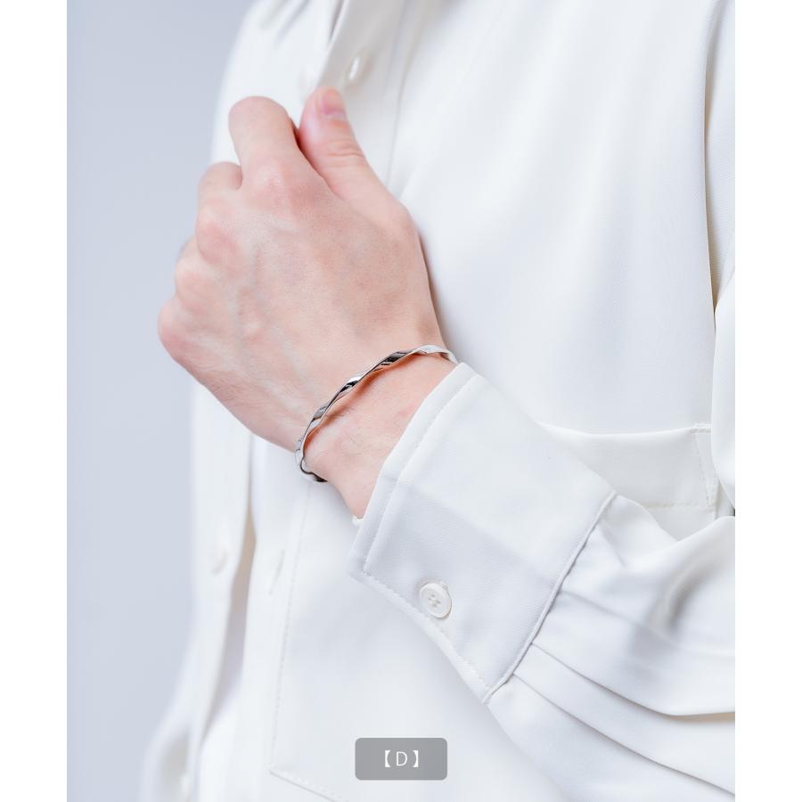 シルバーハーフバングルブレスレット メンズ レディース シルバー ブレスレット バングル アクセサリー シンプル ペア プレゼント ギフト | improves | 08