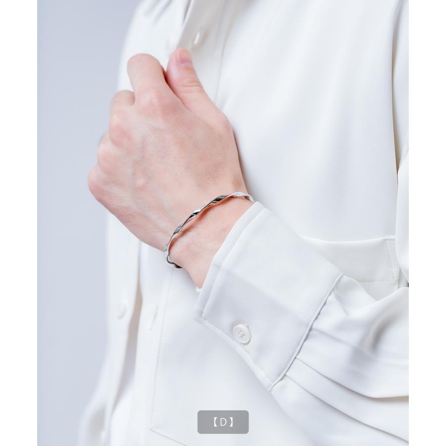 シルバーハーフバングルブレスレット メンズ レディース シルバー ブレスレット バングル アクセサリー シンプル ペア プレゼント ギフト | improves | 08