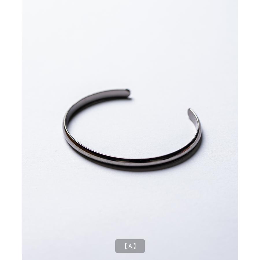 ブレスレット メンズ バングル ガンメタ ハーフバングル アクセサリー 槌目 ツイスト 腕輪 シンプル 韓国ファッション ストリート モード ユニセックス | improves | 09
