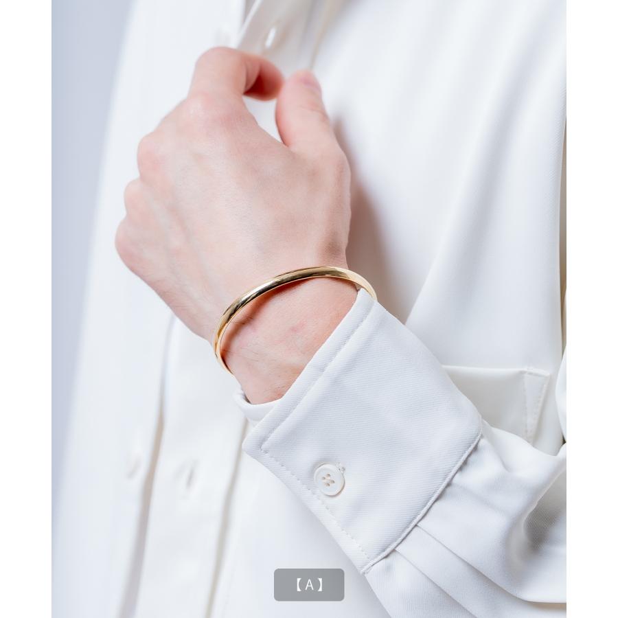 バングル ブレスレット ゴールド メンズ レディース シンプル 腕輪 アクセサリー 槌目 ツイスト 叩き ひねり 金 韓国 ストリート ペア ユニセックス | improves | 05