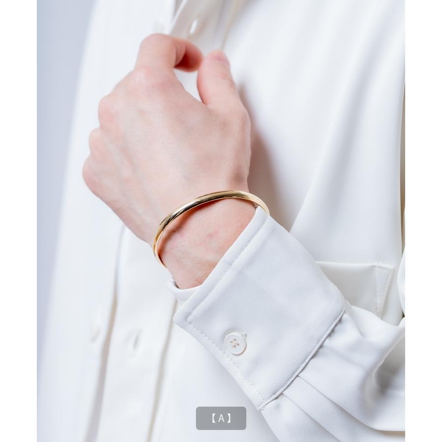 バングル ブレスレット ゴールド メンズ レディース シンプル 腕輪 アクセサリー 槌目 ツイスト 叩き ひねり 金 韓国 ストリート ペア ユニセックス | improves | 05