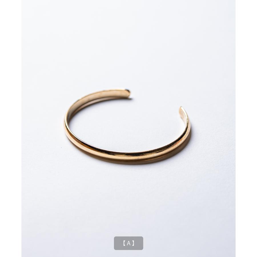 バングル ブレスレット ゴールド メンズ レディース シンプル 腕輪 アクセサリー 槌目 ツイスト 叩き ひねり 金 韓国 ストリート ペア ユニセックス | improves | 09