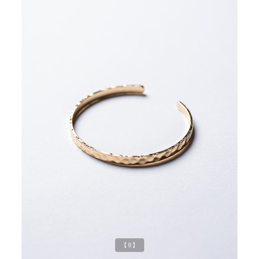 バングル ブレスレット ゴールド メンズ レディース シンプル 腕輪 アクセサリー 槌目 ツイスト 叩き ひねり 金 韓国 ストリート ペア ユニセックス | improves | 10