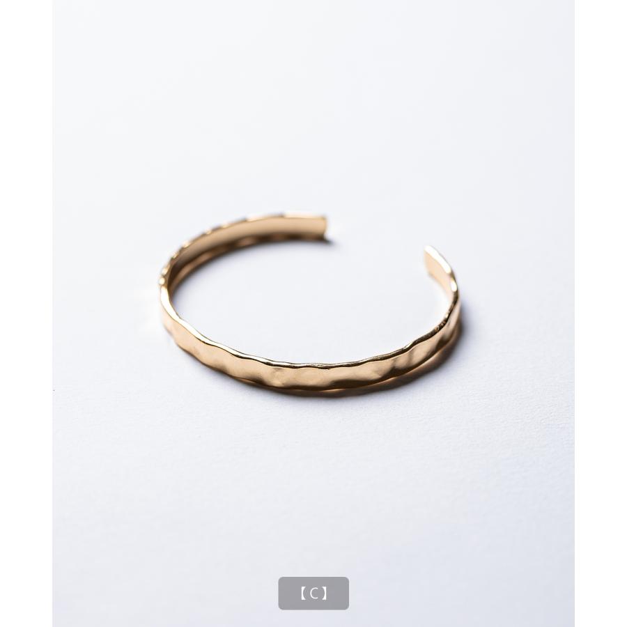 バングル ブレスレット ゴールド メンズ レディース シンプル 腕輪 アクセサリー 槌目 ツイスト 叩き ひねり 金 韓国 ストリート ペア ユニセックス | improves | 11
