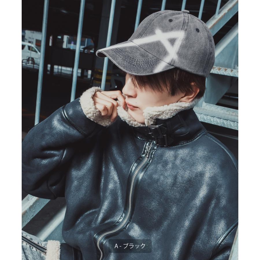 キャップ メンズ 帽子 ベースボールキャップ スプレーアート ウォッシュド ロゴ ローキャップ スケーター ストリート アメカジ カジュアル 韓国ストリート | improves | 05