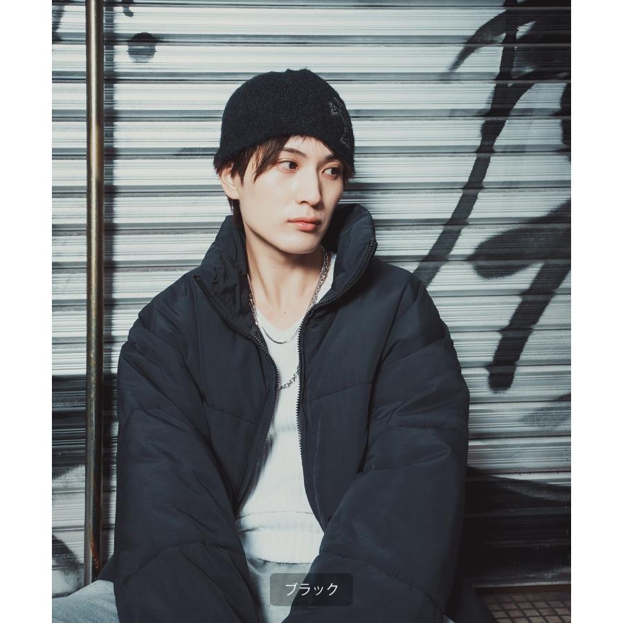 ビーニー ニットキャップ クロス デザイン スタッズ 刺繍風 秋冬 シャギー ストリート 韓国ファッション Y2K ユニセックス 防寒 帽子 | improves | 11