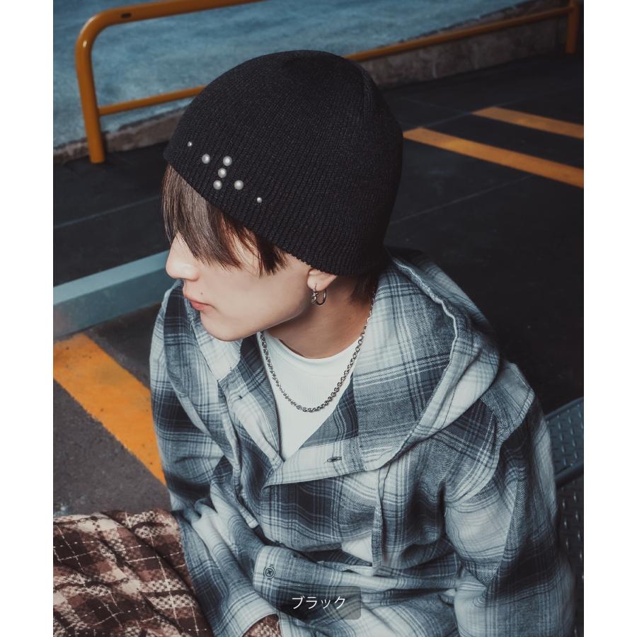 ニット帽 メンズ ニット帽子 ニットキャップ ビーニー 帽子 スタッズ カジュアル ストリート スケーター アメカジ 古着MIX 韓国ファッション | improves | 06