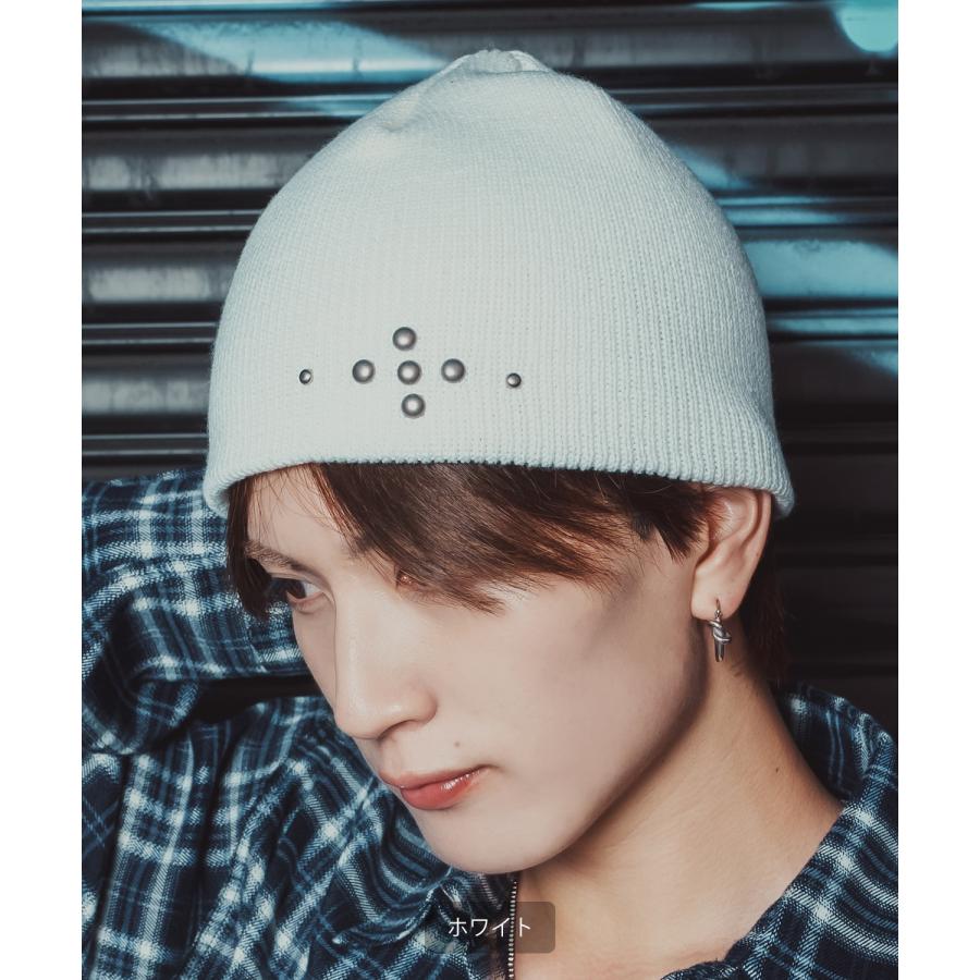 ニット帽 メンズ ニット帽子 ニットキャップ ビーニー 帽子 スタッズ カジュアル ストリート スケーター アメカジ 古着MIX 韓国ファッション | improves | 07