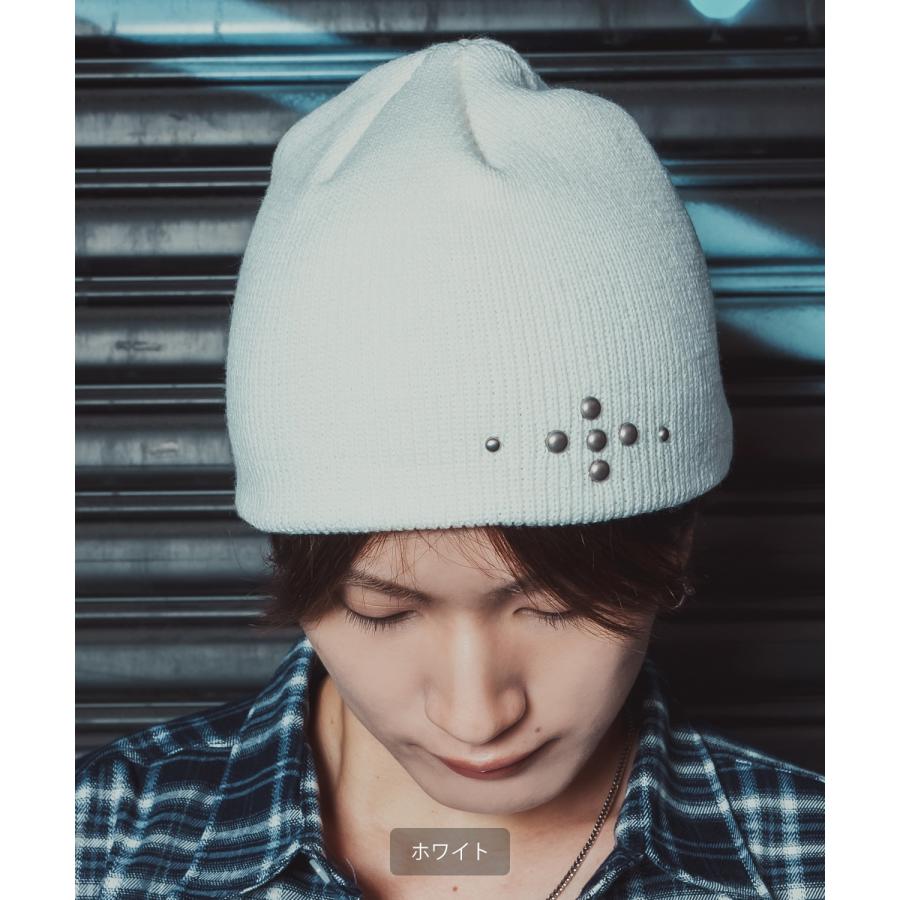 ニット帽 メンズ ニット帽子 ニットキャップ ビーニー 帽子 スタッズ カジュアル ストリート スケーター アメカジ 古着MIX 韓国ファッション | improves | 08