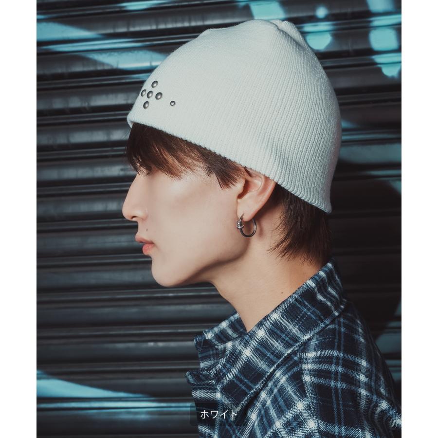ニット帽 メンズ ニット帽子 ニットキャップ ビーニー 帽子 スタッズ カジュアル ストリート スケーター アメカジ 古着MIX 韓国ファッション | improves | 09