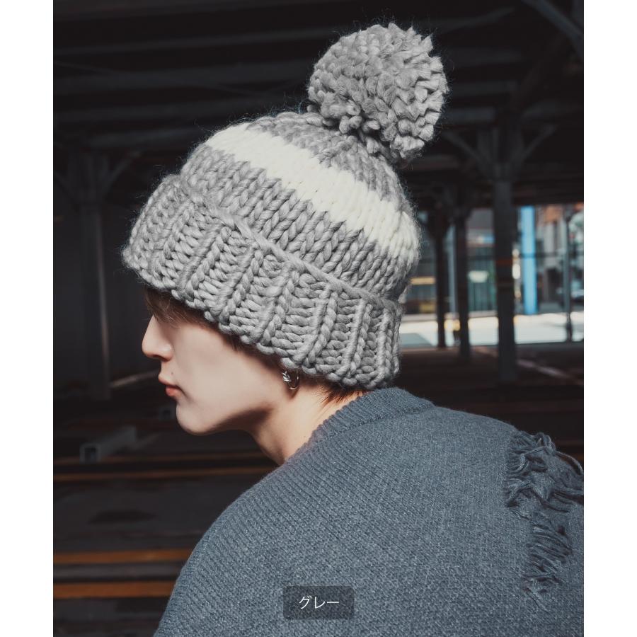 ニット帽 メンズ ニット帽子 ニットキャップ ビーニー 帽子 ボンボン カジュアル ストリート スケーター アメカジ 古着MIX 韓国ファッション | improves | 06