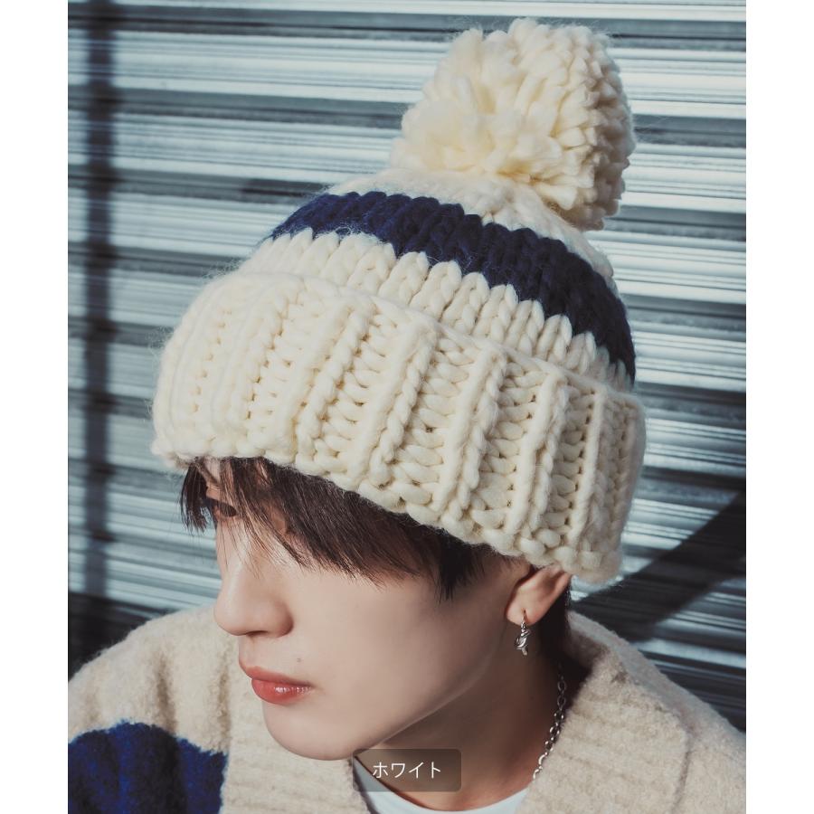 ニット帽 メンズ ニット帽子 ニットキャップ ビーニー 帽子 ボンボン カジュアル ストリート スケーター アメカジ 古着MIX 韓国ファッション | improves | 08