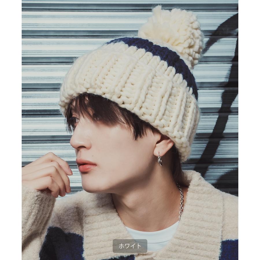 ニット帽 メンズ ニット帽子 ニットキャップ ビーニー 帽子 ボンボン カジュアル ストリート スケーター アメカジ 古着MIX 韓国ファッション | improves | 09