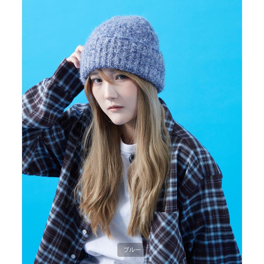 ニットキャップ ビーニー メンズ レディース ふわふわ モヘア風 ミックスカラー ニット帽 ニットワッチ ストリート 古着MIX 韓国ファッション Y2K カジュアル | improves | 14