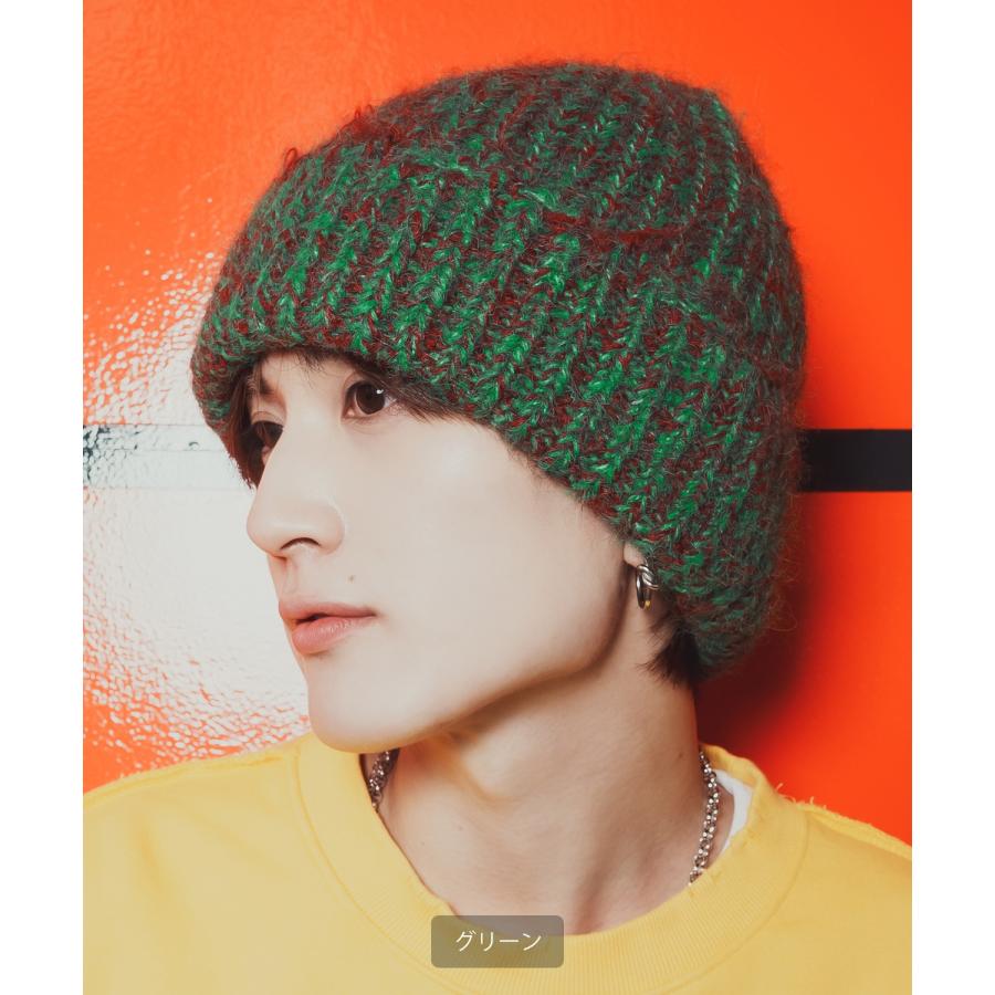 ニットキャップ ビーニー メンズ レディース ふわふわ モヘア風 ミックスカラー ニット帽 ニットワッチ ストリート 古着MIX 韓国ファッション Y2K カジュアル | improves | 09