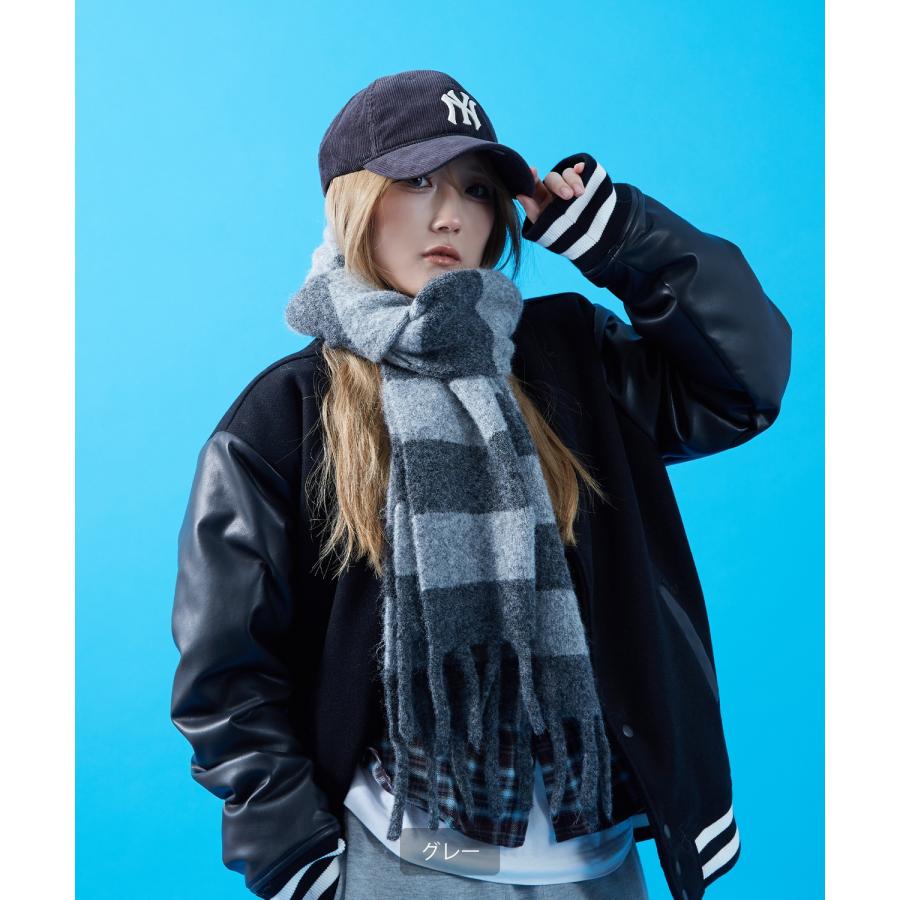 ボーダー マフラー ストール フリンジ ボリューム ユニセックス メンズ レディース 韓国ファッション Y2K ストリート 古着MIX カジュアル ビッグシルエット | improves | 07