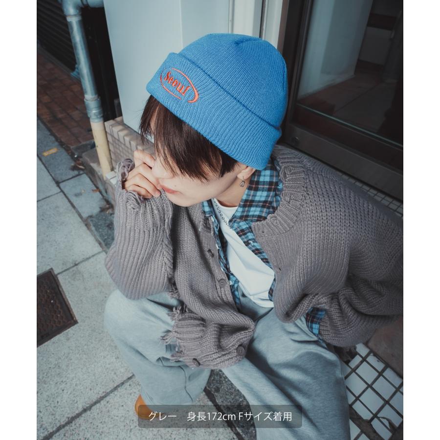 カーディガン 長袖 メンズ グランジ ロック ダメージ加工 ゆったり ビッグシルエット ニット ストリート V系 K-POP 韓国ファッション ルーズ ユニセックス | improves | 14