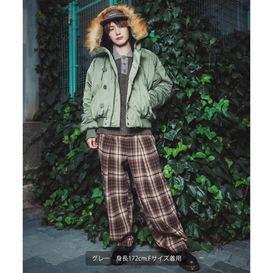 ポロニット セーター メンズ レディース モヘアライク ルーズシルエット ボリューム袖 長袖 カーリーニット レトロ カジュアル ユニセックス ゆるニット | improves | 14