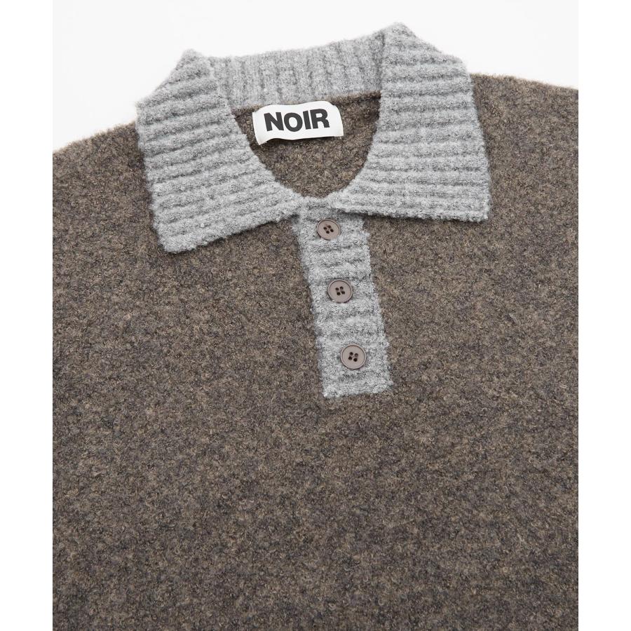 ポロニット セーター メンズ レディース モヘアライク ルーズシルエット ボリューム袖 長袖 カーリーニット レトロ カジュアル ユニセックス ゆるニット | improves | 16