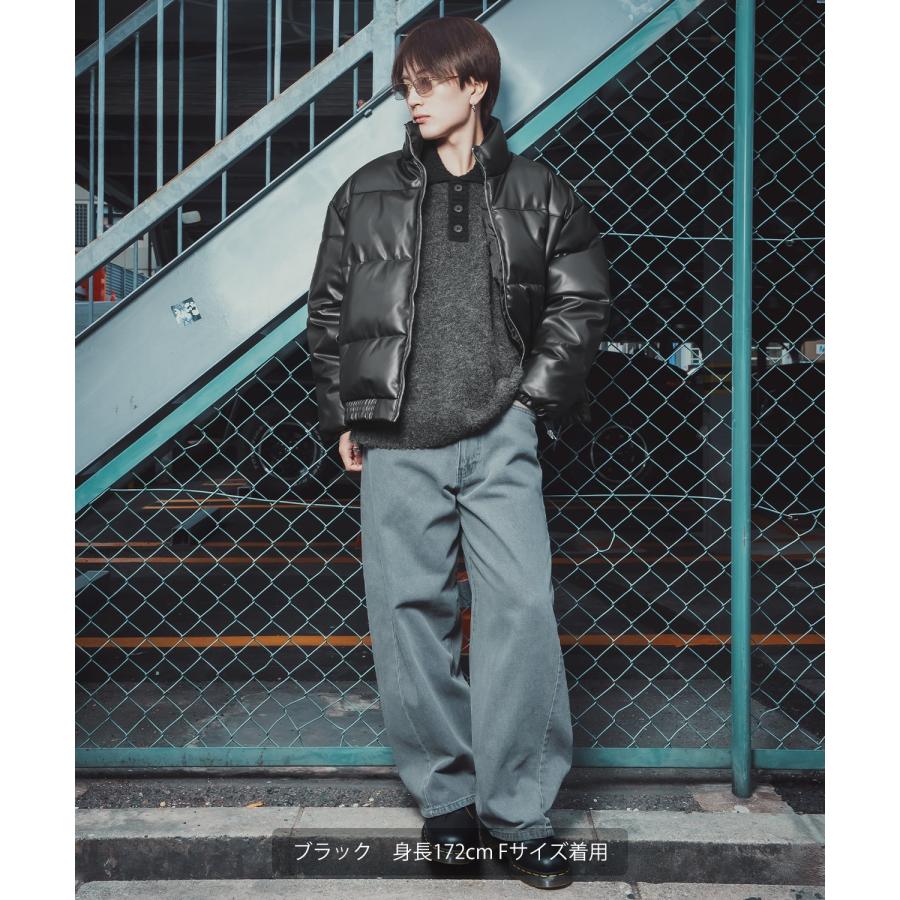 ポロニット セーター メンズ レディース モヘアライク ルーズシルエット ボリューム袖 長袖 カーリーニット レトロ カジュアル ユニセックス ゆるニット | improves | 06