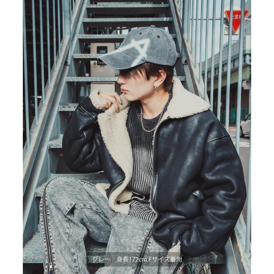 ニット セーター メンズ レディース オーバーサイズ ビッグシルエット クルーネック グラデーション ダメージ加工 ストリート Y2K 韓国 古着MIX アクリル | improves | 08