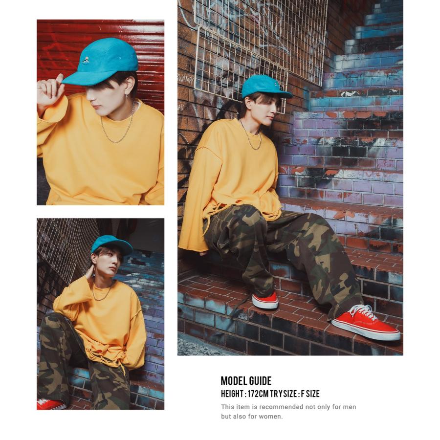 ダメージスウェット メンズ レディース ビッグシルエット ストリート Y2K ロンT カットソー グランジ ユーズド加工 オーバーサイズ 古着風 韓国 | improves | 16