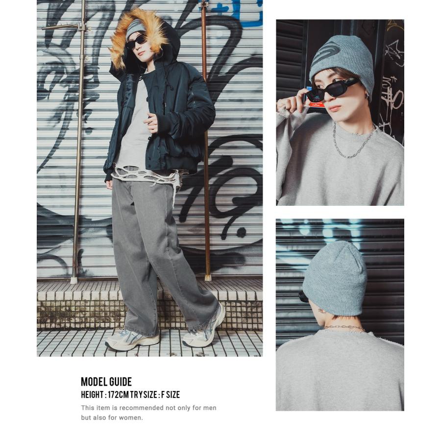 ダメージスウェット メンズ レディース ビッグシルエット ストリート Y2K ロンT カットソー グランジ ユーズド加工 オーバーサイズ 古着風 韓国 | improves | 21