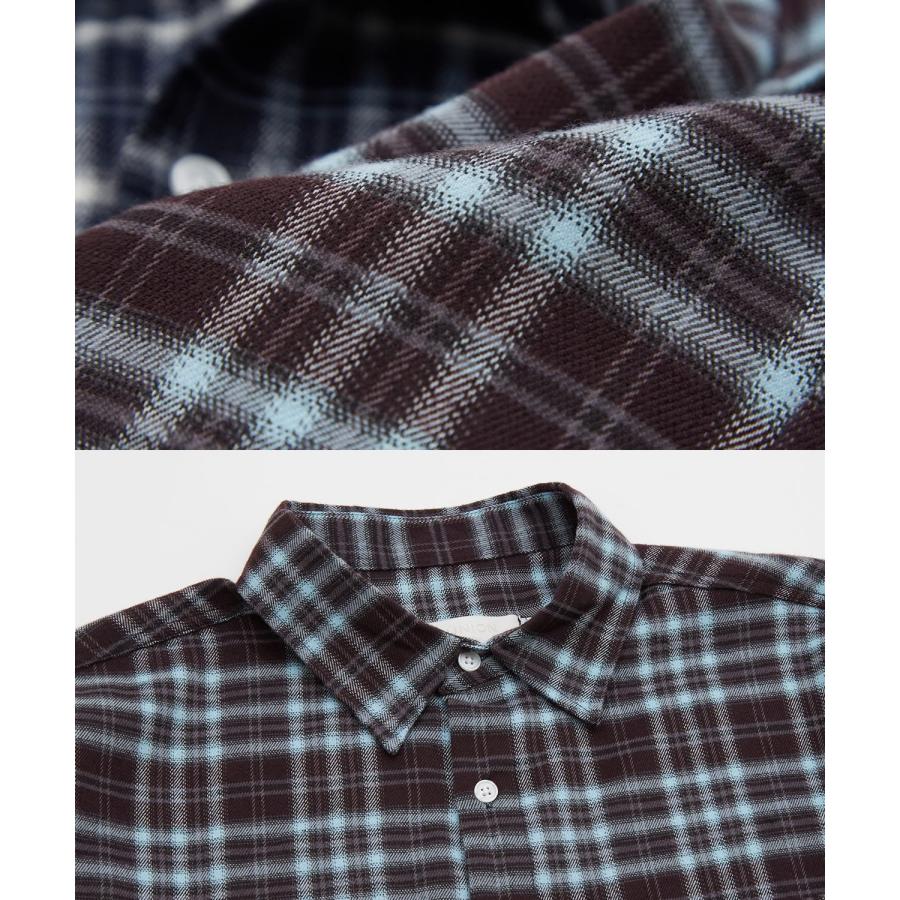 チェックシャツ クロップド丈 メンズ 長袖シャツ グランジファッション ストリート オーバーサイズ ビッグシルエット Y2K 韓国 古着MIX アメカジ カジュアル | improves | 19